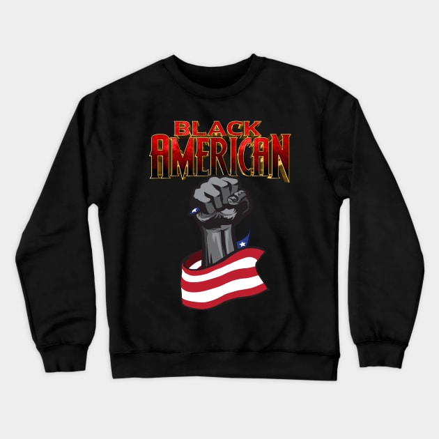 Black American - Red Crewneck Sweatshirt by UnOfficialThreads